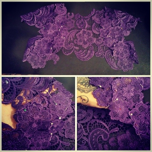 Currently handsewing this delicate handcut guipure lace bolero to be worn with a matching overbust c