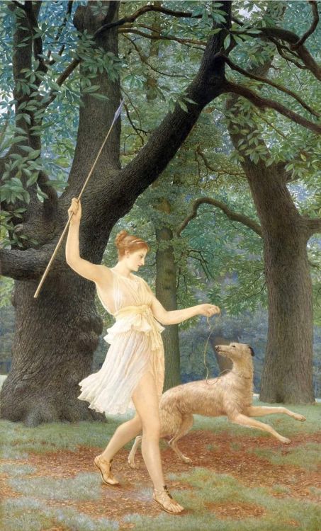 Diana, Dea della Caccia (ca-1887) &ldquo;Watercolour heightened with bodycolour, 127 × 77.