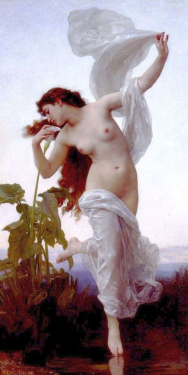 L'Aurore [Dawn] (1881) by William-Adolphe Bouguereau (1825-1905). Greet the rosy-fingered dawn. 