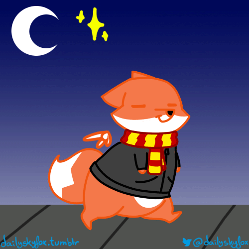 dailyskyfox:Tonight I come home very late from work!  Meeps! x3