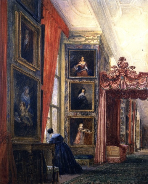 artist-david-cox: The Long Gallery, Hardwick Hall, Derbyshire, 1811, David Cox