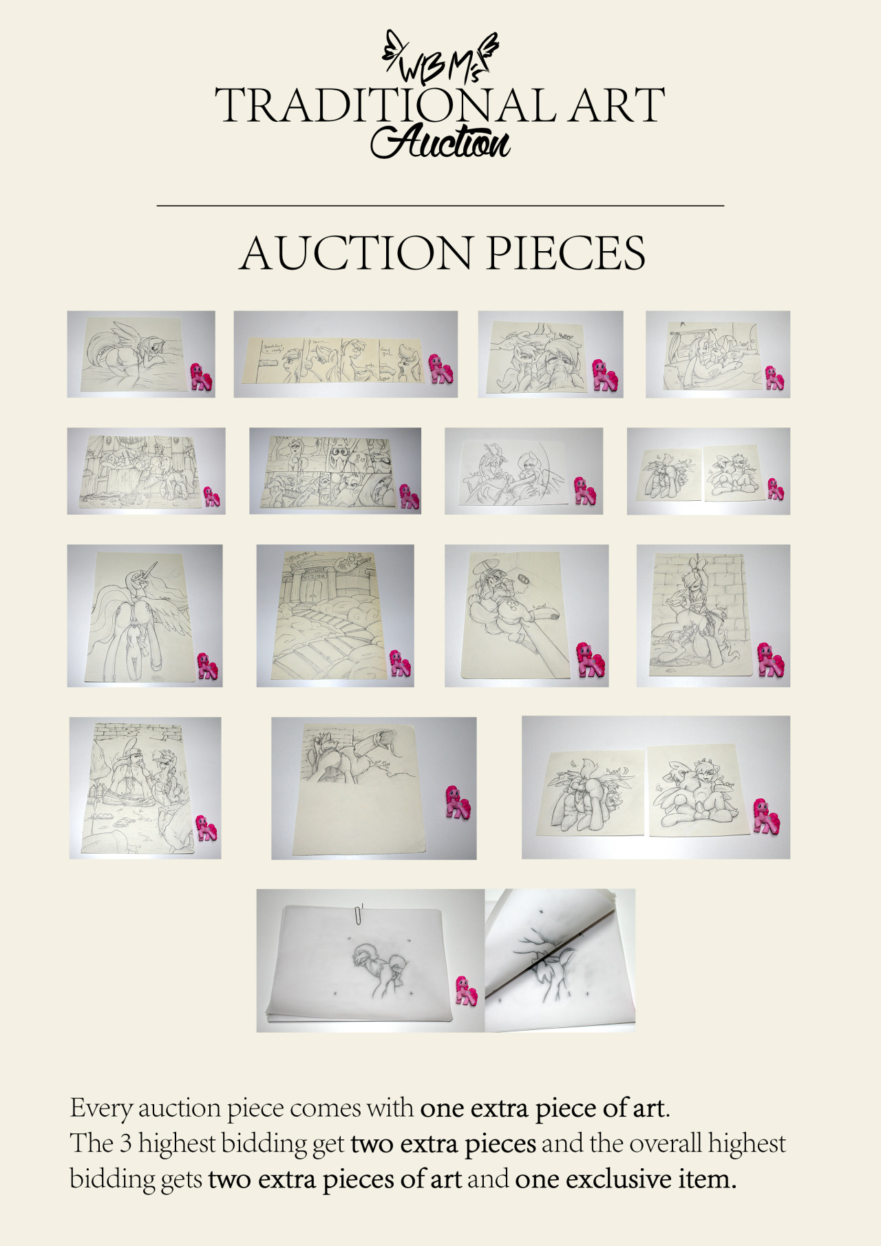 This is the list of this years traditional art auction pieces. And a list with &ldquo;SNIPS&rdquo;,