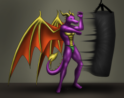 Spyro kept it hidden well, not even telling Cynder, whom saw him every single day and night. But he’d keep to his routine, clad in just his briefs, training intensely in the basement of the temple, to the point that the floor was dotted with drops of