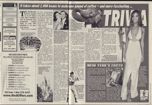 Trivia from Weekly World News December 30, 2003.