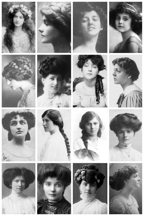 marasbazaar:revcrackers:thevintagethimble:Edwardian HairstylesA collection of Edwardian photographs,