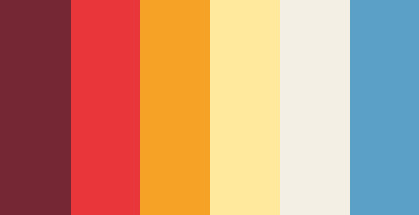 color-palettes: Caged and Enraged - Submitted by SeesawSiya #752734 #e9363a #f6a226 #ffe99d #f3efe5 