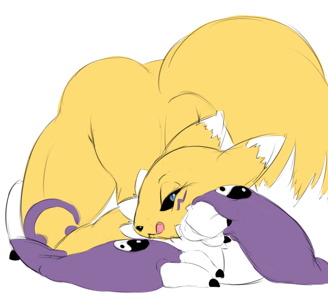 brachybrit:  Renamon CommissionÂ  Still have to finish the last 2 drawings of this