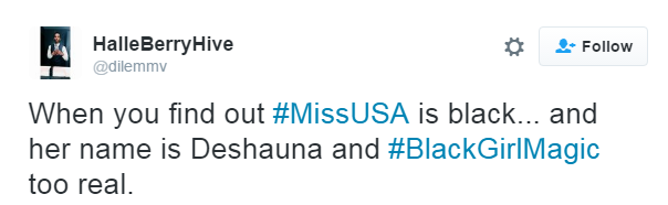 nevaehtyler:  Black Miss USA is everything!