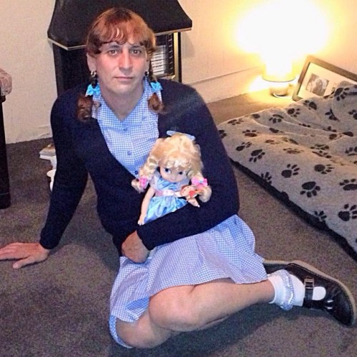 vickymarie6787:  #sissy #katie/kenneth all dressed up as a little girl in her #ginghamschooldress #w