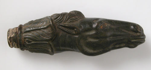 ancientart:Examples of Roman keys.Key Handle in the Form of a Horse’s Head. 2nd–3rd century, copper 