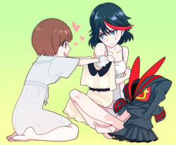 klk-ryuko:  Stop whatever you’re doing and look at this!!!!!!!!!! &lt;3 Artist:   はなみぼし | Pixiv Source: _1_ 