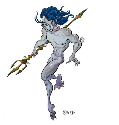 Here&rsquo;s a hunky sea elf for today&rsquo;s #dnd. #seaelf #elf