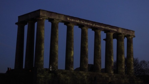 The National Monument on Calton Hill, Edinburgh. Originally intended to be a replica of the Partheno