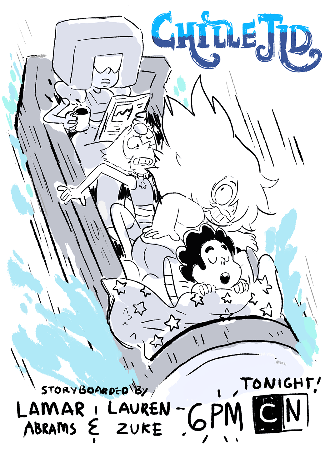 laurenzuke:  TONIGHT!! 6PM!! a brand new episode of STEVEN UNIVERSE!! boards by LAMAR