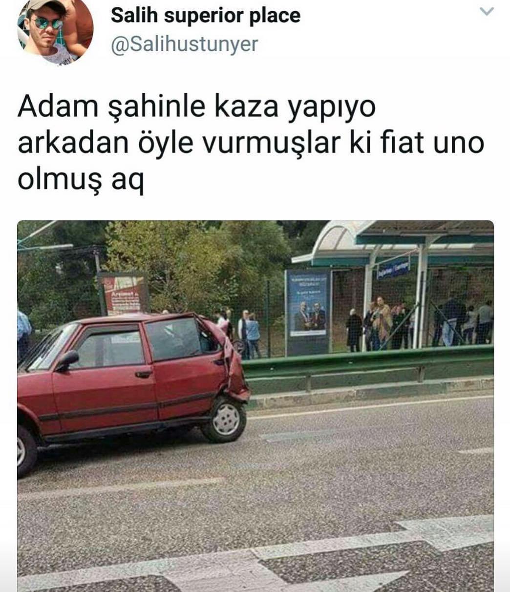 Adam Şahinle kaza yapıyo,...