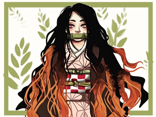 Have some fanart! #nezukokamado #nezuko #fanart #demonslayer #kimetsunoyaiba #bamboo #muzzle #bestgi