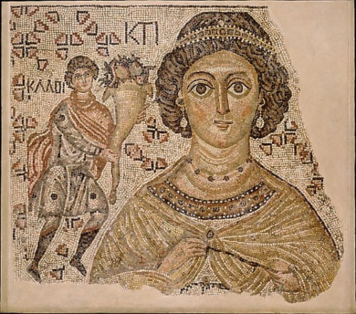Fragment of a floor mosaic with a personification of Ktisis 500-550, Byzantine