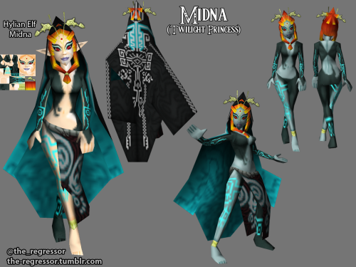 Midna~!Easily my favorite companion in a Zelda game xD For the elf versions, only the head geometry 