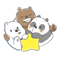 drawingmyselfonepixelatatime:  Bears and The Star glossy digital sticker 