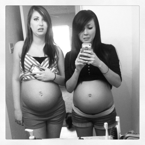 pregnantcaptions:The two best friends couldn’t believe it. They had come back from college intending