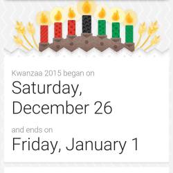 bgibbz25:  Happy 1st Day of Kwanzaa everyone.
