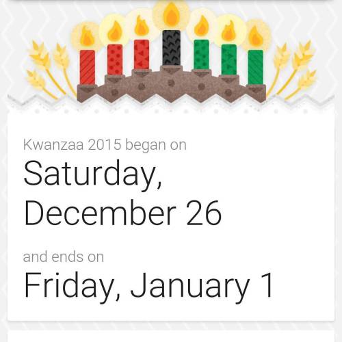 bgibbz25:  Happy 1st Day of Kwanzaa everyone. Today’s Principle is Umoja or Unity. Somethings that’s desperately needed within Black America. #kwanzaa