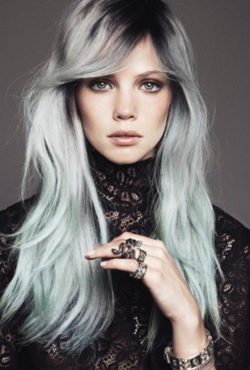 beeschillshit:  Gray Hair InspirationI been admiring gray hair for quite a while now and I am in the process. This is my favorite look I seen this year. 