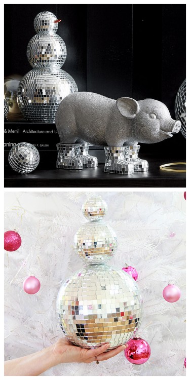 DIY Disco Ball Snowman Tutorial from A Bubbly Life.This DIY Disco Ball Snowman is a CB2 knockoff - y