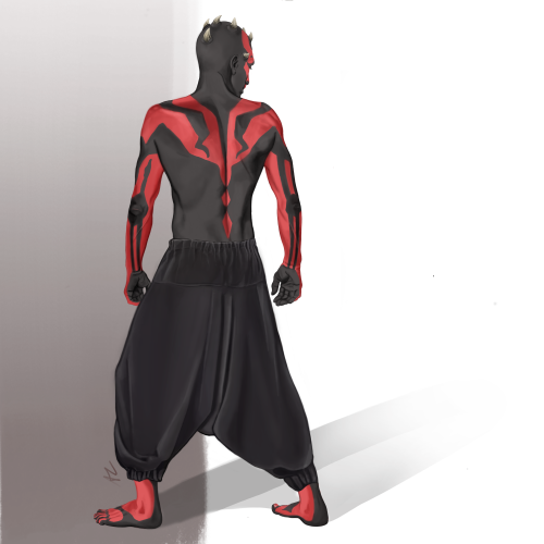 theotherartblog:Another for the collection of Maul studies, featuring more impractically baggy pants