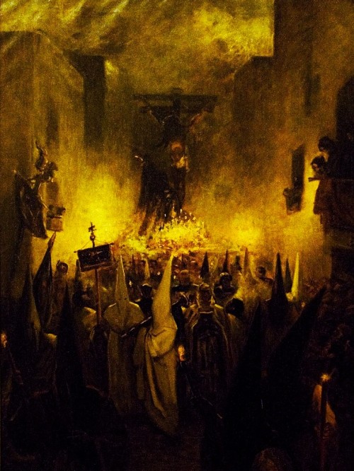 Procession of Silence, Sevilla (1882, oil on canvs) - Constantin Meunier