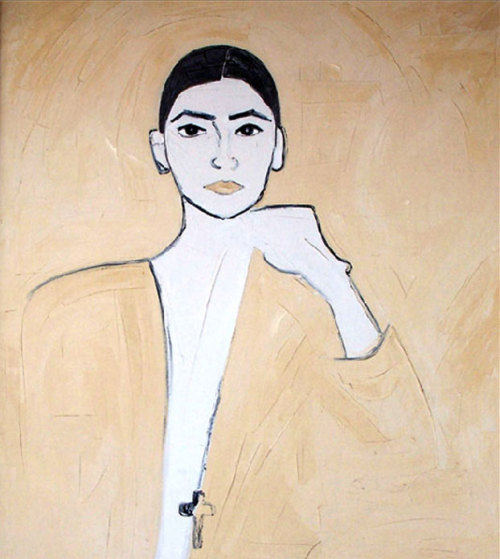 aloneandforsakenbyfateandbyman:Self portraits by Bollywood actress and painter Deepti Naval