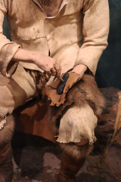 Late Stone Age Flint Knapping Reconstruction Model, Doncaster Museum and Art Gallery, South Yorkshir