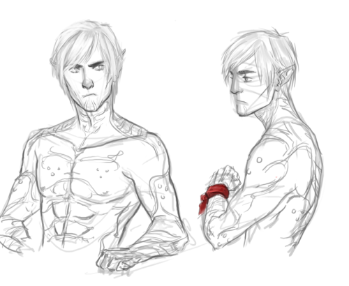 picchar:picchar:Quick sketchies to practice Fenris for my DA Big Bang. This idiot artist forgot to t