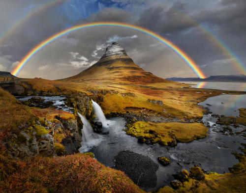 travelingcolors:Rainbow over Kirkufell | Iceland (by Peter Hammer)