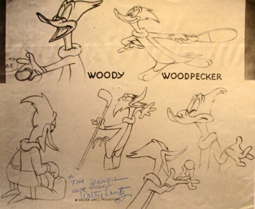 talesfromweirdland:Early models for Woody Woodpecker, when he was still completely bonkers. Later re