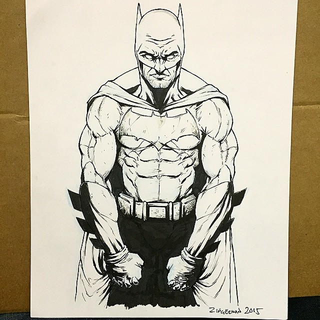 Full size version of my Batman sketch #batman #batfleck #batmanvsuperman #artofinstagram