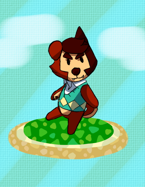 shinyreuniclus:  woo so i drew @flemishdog and me as animal crossing neighbors and it turned out super cute thank you, god….. his animal crossona™ is a red panda who is also inflatable plastic and loves space furniture thanks for asking and mine is