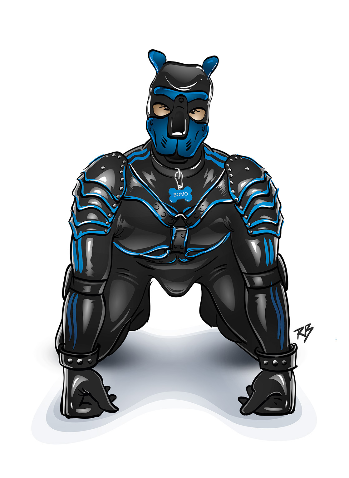 gaydoggytrainer:  rubberboyartist:    Portrait of a well-equipped puppy    http://gaydoggytrainer.tumblr.com