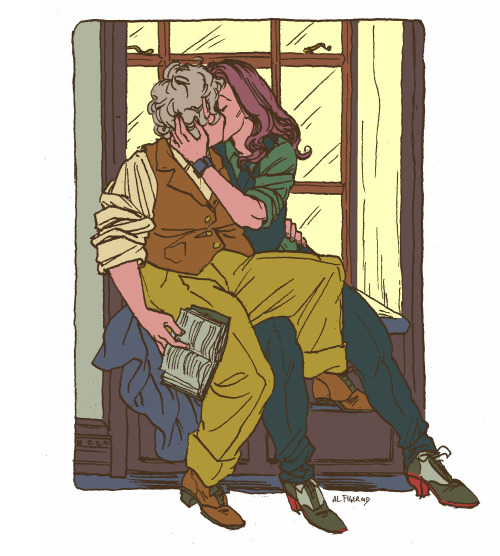 fledglingdoodles: Lets kiss in the cozy window bench thing