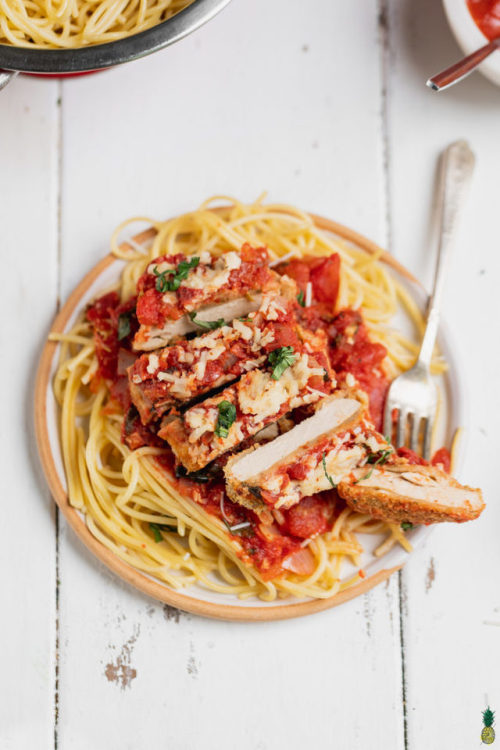 Vegan Chicken Parmesan Round UpVegan Chickpea Parmesan (GF)45-Minute Vegan Chick’n ParmesanEasy Vega