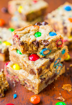foodffs:  Triple Peanut Butter Monster Cookie Bars Really nice recipes. Every hour.