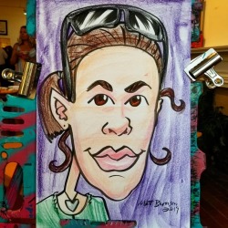 Caricature!    From the opening of the Higher Purpose show at GALA.    Ink and Neocolor 1 on paper. 12&quot;x18&quot;  ===================== Commissions are open! ===================== I do all sorts of events, any kind of party can use a caricature