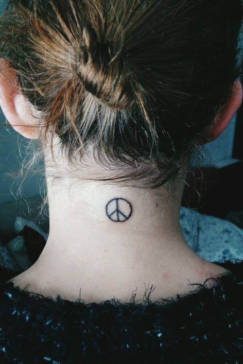 Neck Tattoo peace symbol By Pinaki Roy At Pinax Ink Tattoo Studio  Ink  tattoo Tattoos Neck tattoo