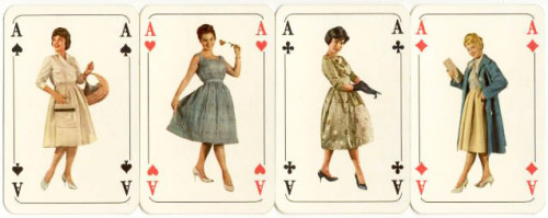 Promotional card deck, 1950s. &ldquo;Realsozialismus&rdquo; from Altenburg, former DDR / German Demo