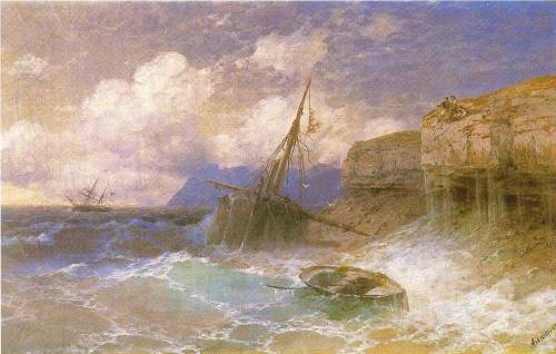 Tempest by coast of Odessa, 1898, Ivan AivazovskiMedium: oil,canvas
