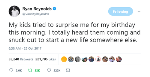 Happy 41st Birthday Ryan Reynolds 