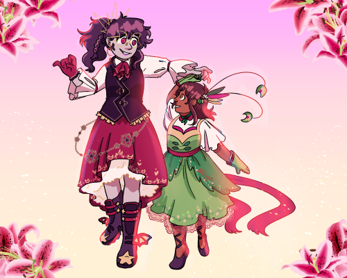 waterloggedsoliloquy: c-mmission for @praesaepe of their DnD characters as magical girls!