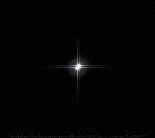 This image, taken by Panagiotis Xipteras, shows the visual double star Castor, the second brightest 