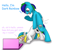 pj-nsfw:veinsafterdark:For an Pj http://pj-nsfw.tumblr.com/Sooooo that’s how they first met?  Pretty much their meeting in a nutshell, yeah(Small ponies are coot as hell)  &gt;w&lt;!