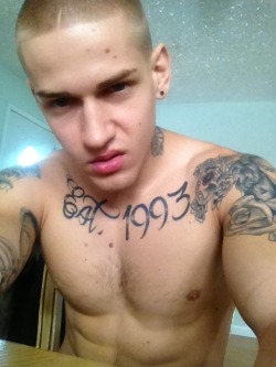 gayrednecksmoker:  humiliationverbale:  Aggressive young inked Superior - aware of His Superiority, to serve and worship  hot boy